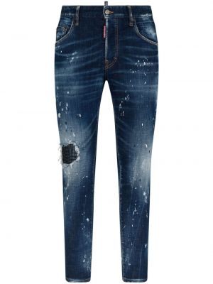 Distressed skinny jeans Dsquared2 blau