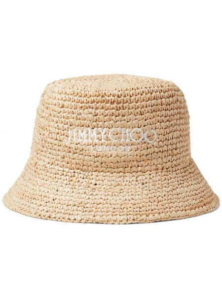 Siuvinėtas kepurė Jimmy Choo smėlinė