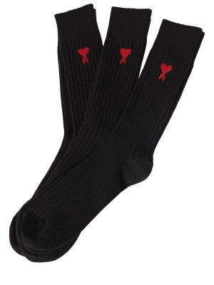 Памучни чорапи Ami Paris черно