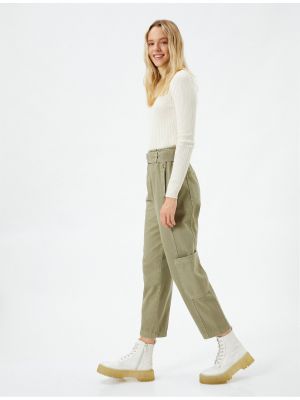 Памучни карго панталони с джобове Koton