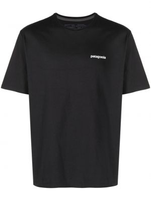 Bavlněné tričko s potiskem Patagonia černé