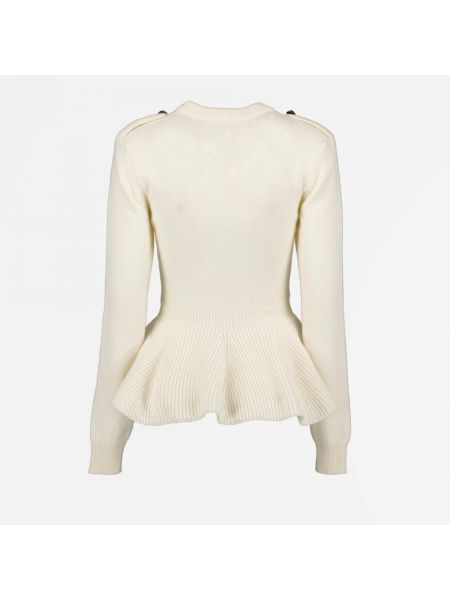 Jersey de lana con volantes de tela jersey Alexander Mcqueen beige