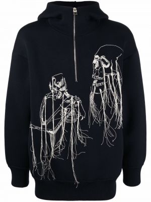 Stickad kort tröja Alexander Mcqueen blå