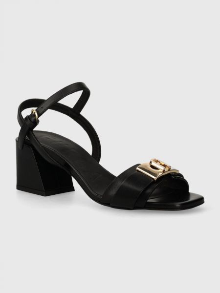 Černé kožené sandály Furla