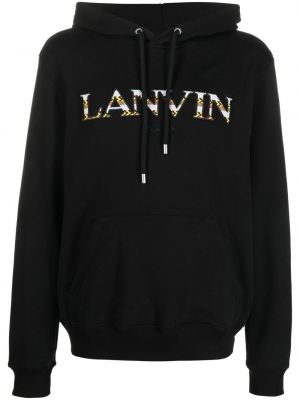 Siuvinėtas džemperis su gobtuvu su kišenėmis Lanvin juoda