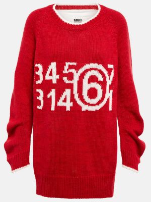 Bombažni pulover Mm6 Maison Margiela rdeča