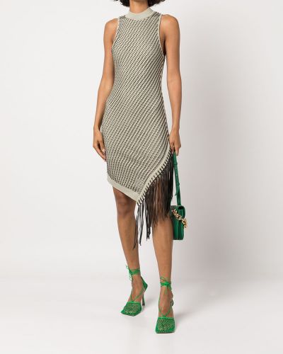 Sukienka mini z frędzli Jonathan Simkhai zielona