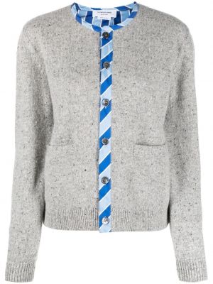 Pulover lung de mohair Thom Browne gri