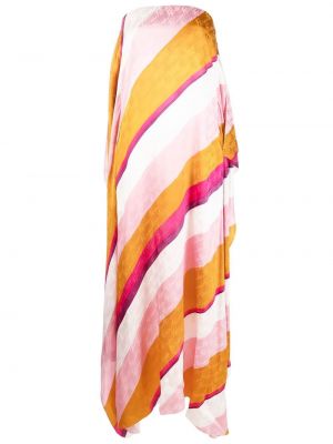 Pruhované dlouhé šaty Fendi růžové