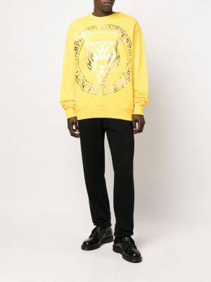 Raštuotas sportinis džemperis su tigro raštu Plein Sport geltona