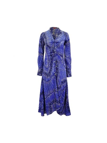 Jedwabna sukienka długa Altuzarra niebieska