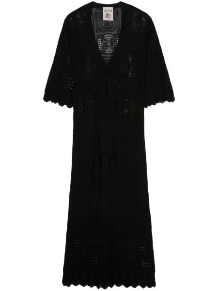 Pamut hosszú ruha Semicouture fekete