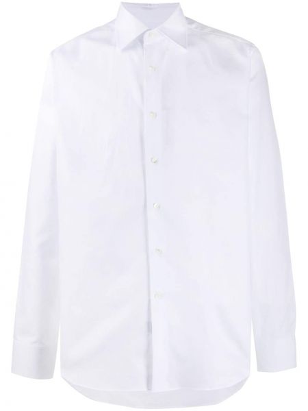 Bavlněná košile Canali bílá