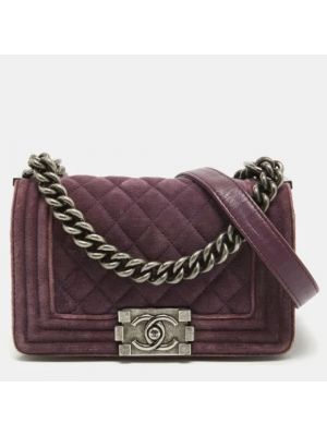 Bolsa de hombro de terciopelo‏‏‎ Chanel Vintage violeta