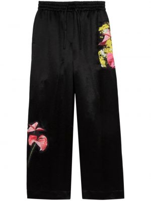 Pantaloni cu model floral cu croială lejeră 3.1 Phillip Lim negru