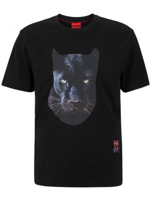 T-shirt con stampa Hugo nero