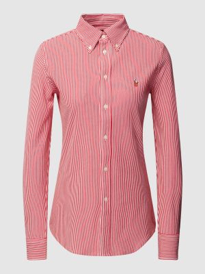 Koszula bawełniana w paski slim fit Polo Ralph Lauren czerwona