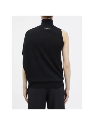 Jersey cuello alto de lana de tela jersey Calvin Klein negro