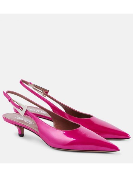 Slingback lack läder pumps Paris Texas rosa