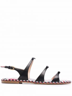 Sandale cu funde slingback Thom Browne negru