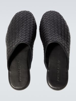 Kožené domáce papuče Bottega Veneta čierna