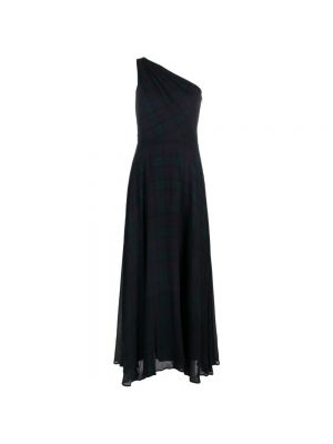 Sukienka długa w kratkę Ralph Lauren czarna