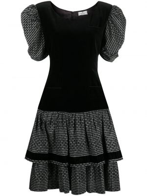 Puntíkaté bavlněné mini šaty na zip Valentino Pre-owned - černá