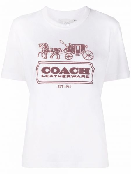 Хлопковая футболка с принтом Coach