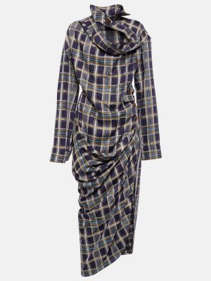 Robe mi-longue à carreaux Vivienne Westwood bleu