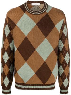 Sweter w kratkę z wzorem argyle Golden Goose