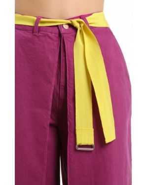 Voľné bavlnené džínsy s vysokým pásom Aalto žltá