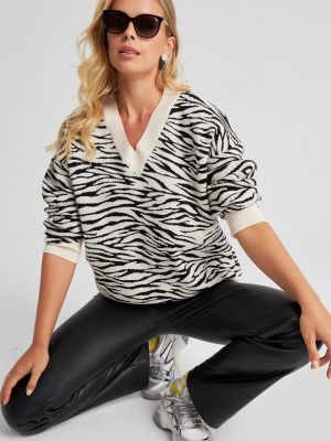 Džemperis ar zebras rakstu Cool & Sexy balts