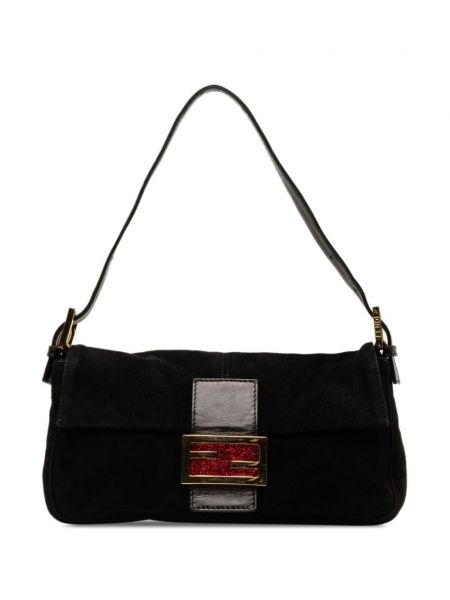 Велурени чанта за ръка Fendi Pre-owned черно