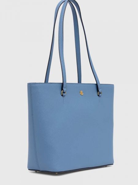 Usnjena torba Lauren Ralph Lauren modra