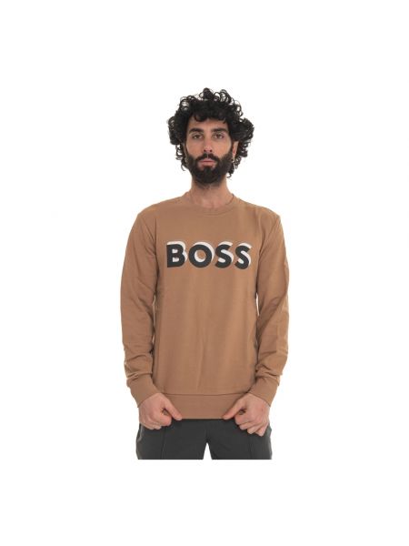 Sweatshirt mit rundhalsausschnitt Boss beige