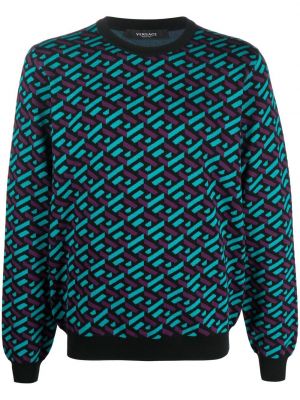 Жакардов вълнен пуловер Versace