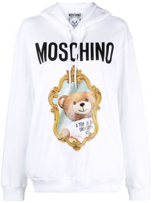 Trykt hettegenser Moschino hvit