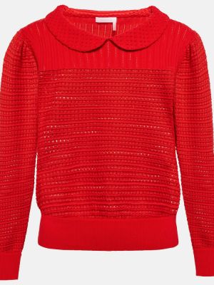 Памучен пуловер See By Chloã© червено