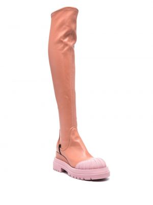 Iš natūralios odos guminiai batai Premiata rožinė