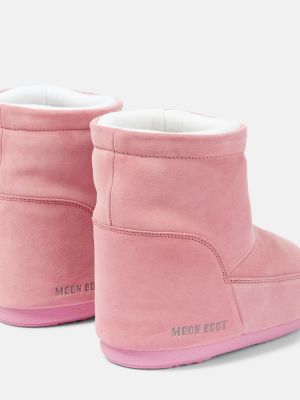 Велурени зимни обувки за сняг Moon Boot розово