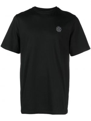 Haftowana koszulka w wężowy wzór Roberto Cavalli czarna