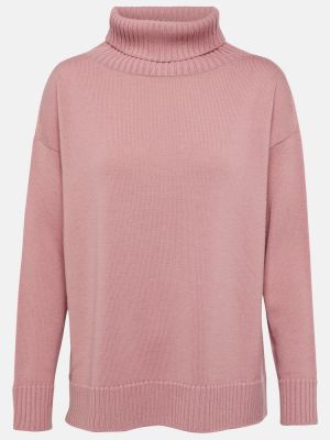 Vilnas džemperis ar augstu apkakli Max Mara rozā