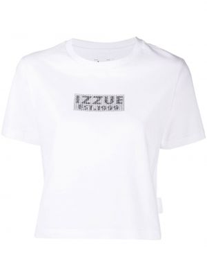 T-shirt mit kristallen Izzue weiß