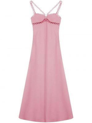 Midi šaty na zip z polyesteru Jonathan Simkhai - růžová