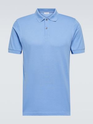 Medvilninis polo marškinėliai Sunspel mėlyna