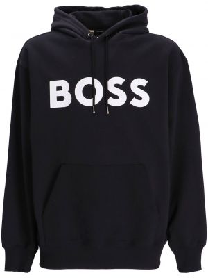 Hoodie s kapuljačom s printom Boss crna