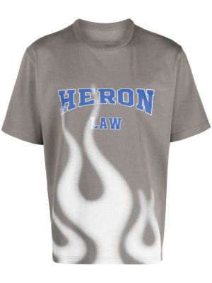 T-shirt z nadrukiem bawełniana z krótkim rękawem z poliestru Heron Preston - biały