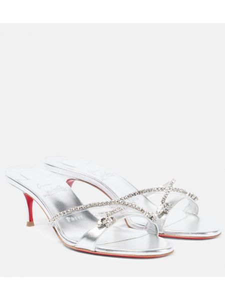 Nahka sandaalit Christian Louboutin hopea