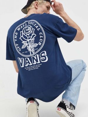 Памучна тениска с дълъг ръкав с принт Vans