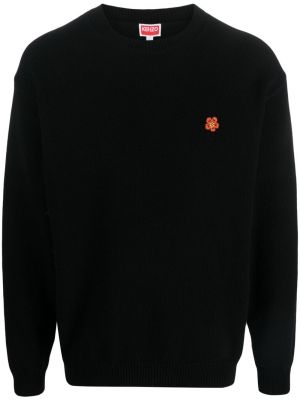 Gėlėtas vilnonis megztinis Kenzo juoda